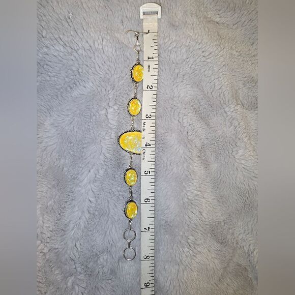 Yellow Glass Sterling Silver Bracelet (JEL ) - Picture 6 of 8